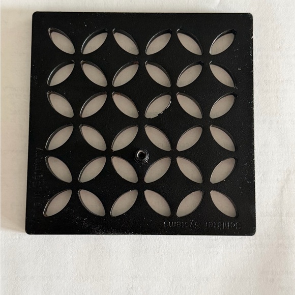 Schluter Systems Square floral Matte Black Steel Shower Drain Grate - Picture 3 of 3